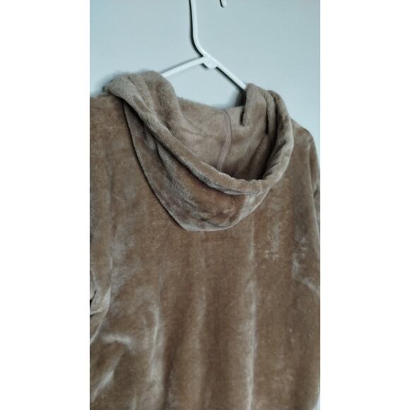 Abercrombie Kids Faux Fur Hooded Zip Jacket 15/16 Light Brown Teddy Bear Plush - Picture 5 of 6